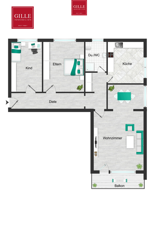 Kaarst: Zentrale und helle 3-Zimmerwohnung mit Balkon und modernem Tageslichtbadezimmer - Foto 1