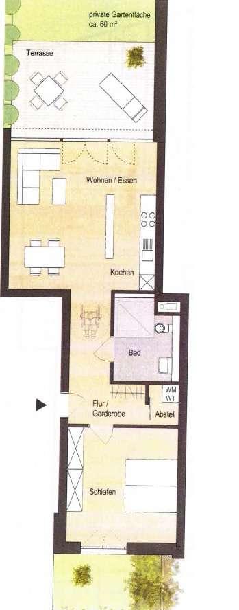 Vermietet! ERSTBEZUG! 2ZimmerEGWohnung mit Garten und TGStellplatz